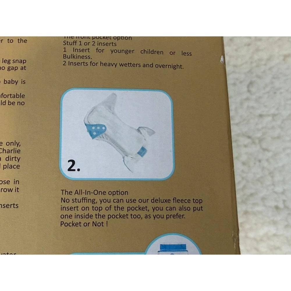 Charlie Banana 5 Cloth Diapers One Size + 5 Inserts Multi Color Reusable Set